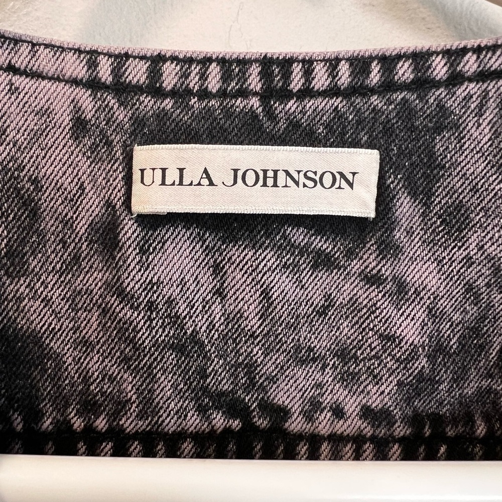 Ulla Johnson Purple Carmine Acid Denim Romper In Lilac Puff Sleeve Size 6 - Picture 5 of 7